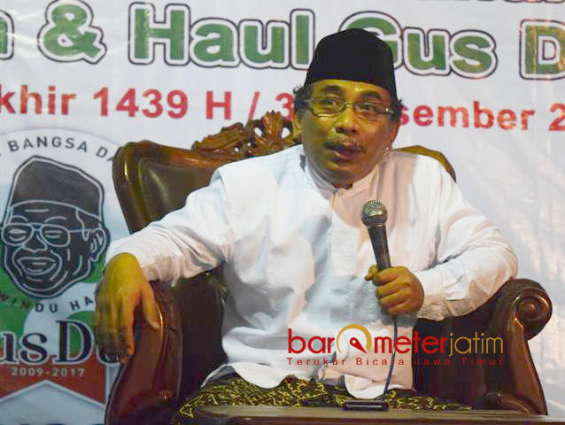 GUS DUR WALI ALLAH?: KH Yahya Cholil Staquf, haul Gus Dur diperingati di banyak tempat. Kira-kira ya karena Gus Dur memang wali Allah. | Foto: Barometerjatim.com/RADITYA DP