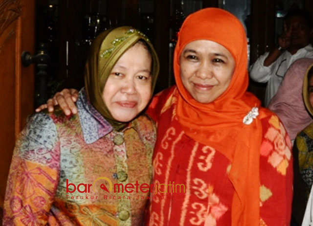 JELANG PILWALI: Tri Rismaharini silaturahim ke kediaman Khofifah di Jemursari, Surabaya, jelang maju di Pilwali Surabaya 2015. | Foto: Barometerjatim.com/DOK