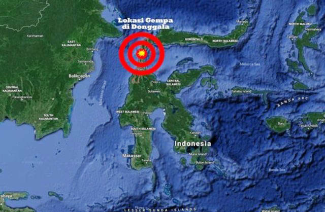 | Peta Gempa Donggala, Foto: Ilustrasi
