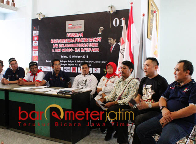 TARGET 70 PERSEN: Komunitas Relawan Jawa Timur (KRJT) target 70 persen untuk memenangkan Jokowi-Maruf Amin di Jawa Timur. | Foto: Barometerjatim.com/ROY HASIBUAN
