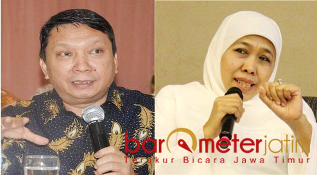 Khofifah dorong Fandi Utomo maju di Pilwali Surabaya 2020. Bukan berarti dukungan. | Foto: Barometerjatim.com/natha lintang/ist