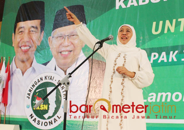 Khofifah, incar kemenangan signifikan untuk Jokowi-Ma'ruf di Jatim. | Foto: Barometerjatim.com/roy hasibuan