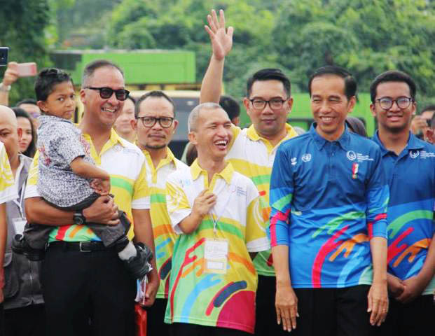 PERINGATAN HDI 2018: Presiden Jokowi dan sejumlah menteri di Kabinet Kerja menghadiri peringatan HDI di Bekasi, Senin (3/12). | Foto: IST