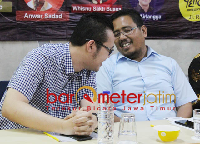 Anwar Sadad (kanan) dan Bayu Airlangga. Fokus PIleg dan Pilpres. | Foto: Ist Barometerjatim.com/roy hasibuan