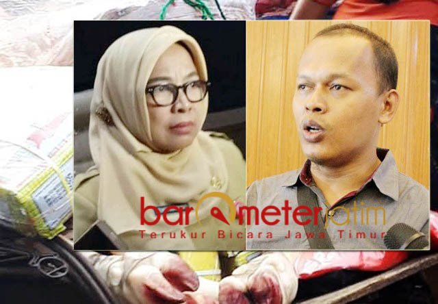 Muthowif (kanan) dan Wemmi Niamawati. Daging sapi impor masuk Jatim. | Foto: Barometerjatim.com/roy hasibuan/Ist