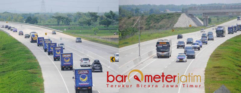 38 truk Nasdem mengirim bantuan sembako untuk korban tsunami. | Foto: Barometerjatim.com/natha lintang