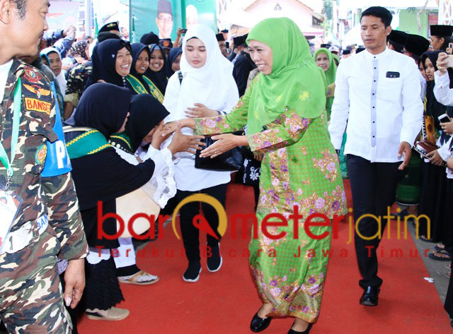 Khofifah menghadiri pembukaan Munas Alim Ulama-Konbes NU. | Foto: Barometerjatim.com/syaiful kusnan