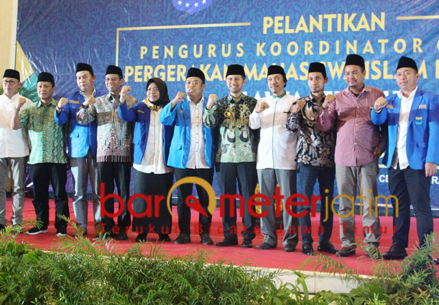 Emil Dardak menghadiri pelantikan PKC PMII Jatim, Kamis (21/2/2019). | Foto: Barometerjatim.com/abdillah hr
