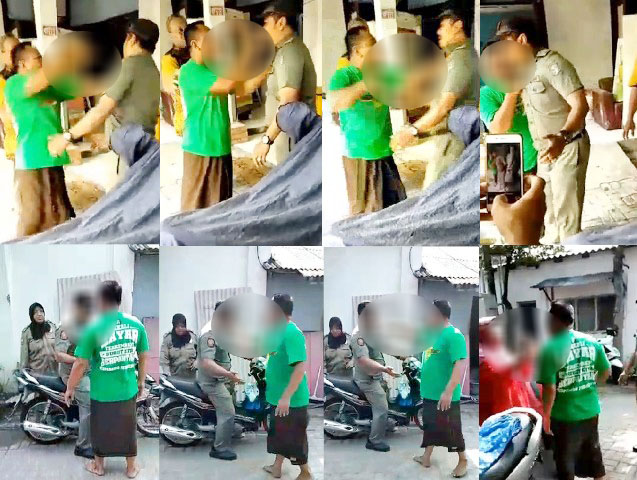 Penggalan video penganiayaan terhadap seorang staf di Kelurahan Krembangan Utara. | Foto: Ist