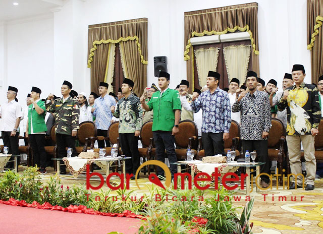 Penutupan Rakorwil Ansor Jatim di Grahadi, Rabu (13/3/2019) malam. | Foto: Barometerjatim.com/roy hs