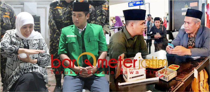 Gus Abid bersama Khofifah (kiri) dan Kiai Marzuki (kanan). | Foto: Barometerjatim.com/roy hs