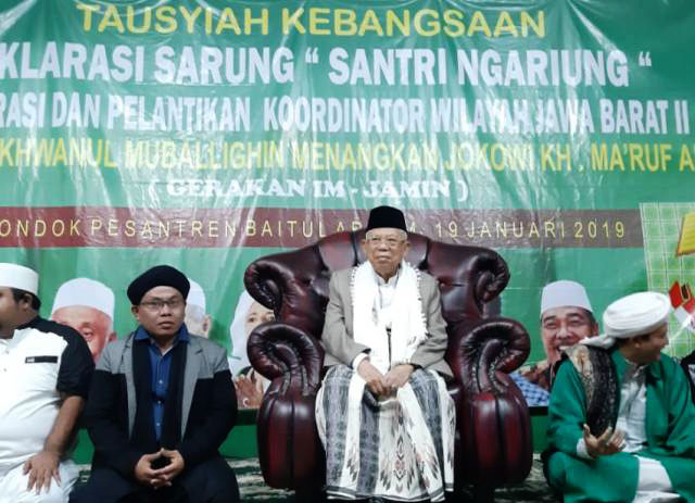 Cawapres 01, Ma'ruf Amin dapat dukungan dari Ikhwanul Muballighin. | Foto: Ist