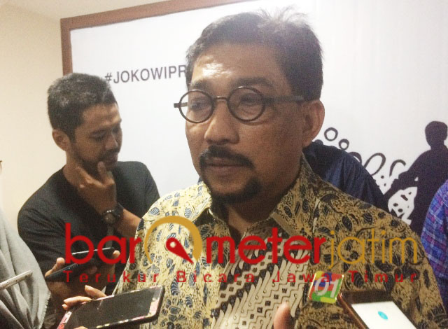 Machfud Arifin, ajak relawan Paslon 01 untuk menjaga nama Jokowi. | Foto: Barometerjatim.com/natha lintang