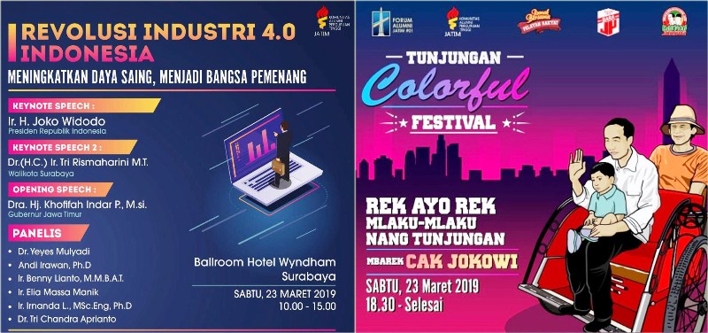 Dua acara di Surabaya yang mencantumkan bakal dihadiri Jokowi. | Foto: Ist