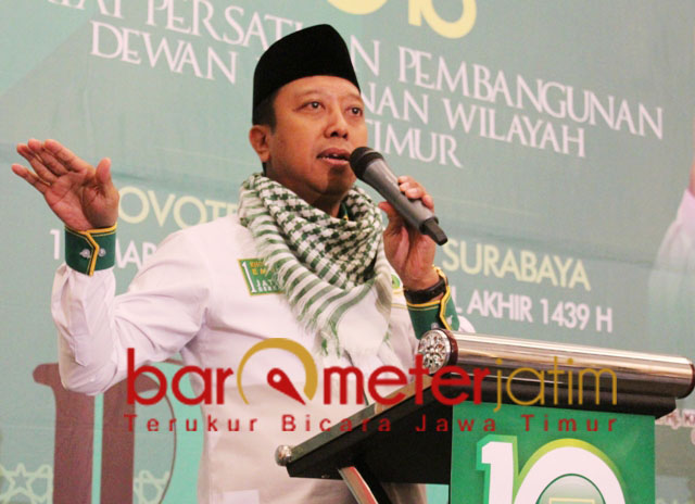 Romahurmuziy saat menghadiri acara DPW PPP Jatim. | Foto: Barometerjatim.com/roy hasibuan
