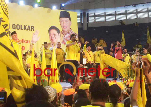 Airlangga Hartarto, kampanye Partai Golkar di Surabaya, Minggu (7/4/2019). | Foto: Barometerjatim.com/natha lintang