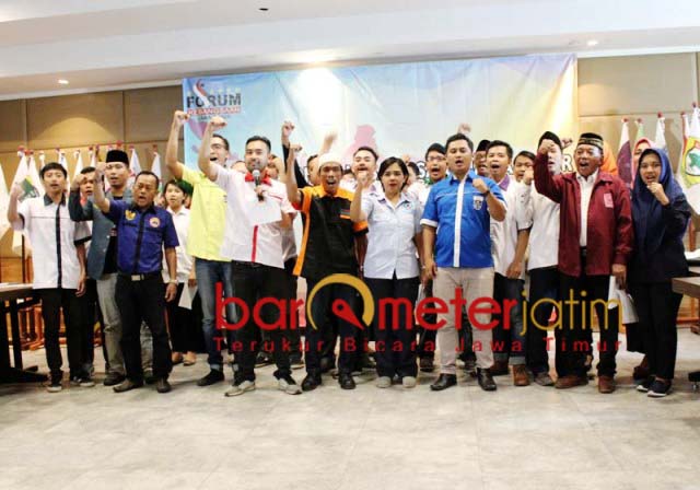 37 OKP deklarasi Pilpres damai, sekaligus mengawal kemenangan Jokowi-Ma'ruf. | Foto: Barometerjatim.com/roy hs