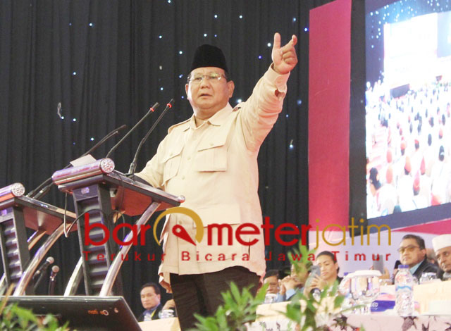 Prabowo Subianto kampanye di Dyandra Convention Hall, Surabaya, Jumat (12/4/2019). | Foto: Barometerjatim.com/roy hs