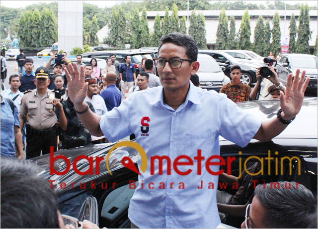 Sandiaga Uno usai dialog interaktif dengan guru PAUD di Surabaya. | Foto: Barometerjatim.com/roy hs