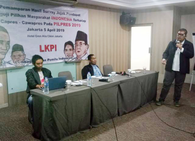 Elektabilitas Jokowi melorot! Pemaparan hasil survei LKPI di Hotel Grand Alia Cikini, Jakarta. | Foto: Ist