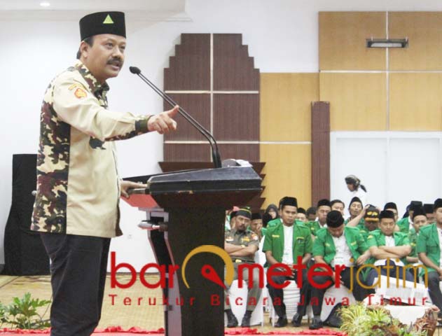 Kasatkornas Banser Alfa Isnaeni, gagal menembus kursi DPD RI. | Foto: Barometerjatim.com/roy hs