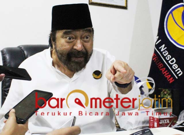 Ketum Nasdem, Surya Paloh. Massa aksi 22 Mei jangan paksakan kehendak. | Foto: Barometerjatim.com/roy hs