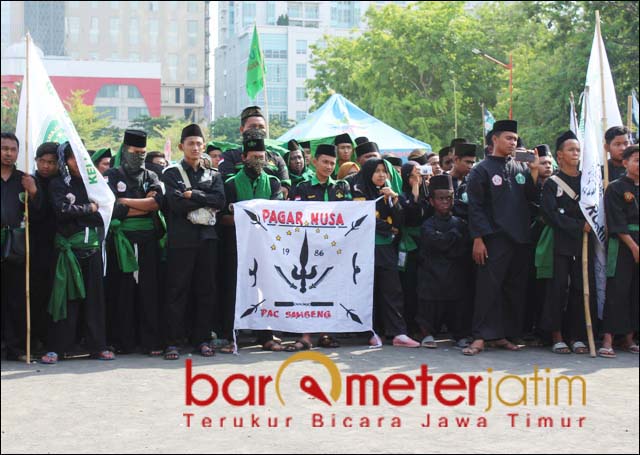 PENDEKAR NU: Pagar Nusa diminta PWNU Jatim kawal Gus Muwafiq dan para kiai NU. | Foto: Barometerjatim.com/ROY HS