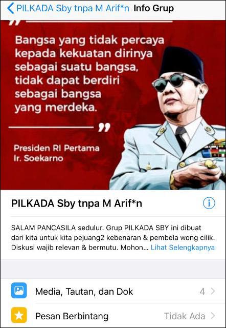 USIK MA: Grup WA Pilkada Surabaya tanpa Machfud Arifin. Gerakan politik berselera rendahan?. | Foto: Capture WA