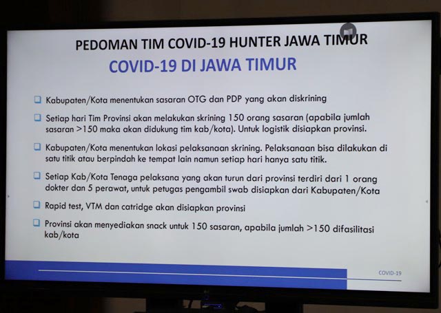 PEDOMAN: Begini alur penyisiran OTG-PDP yang dilakukan Tim Covid-19 Hunter Jatim. | Foto: Barometerjatim.com/ROY HS