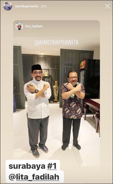 BERI SEMANGAT: Pakde Karwo temui Machfud Arifin. Adakah pesan khusus terkait Pilwali Surabaya? | Foto: Instagram