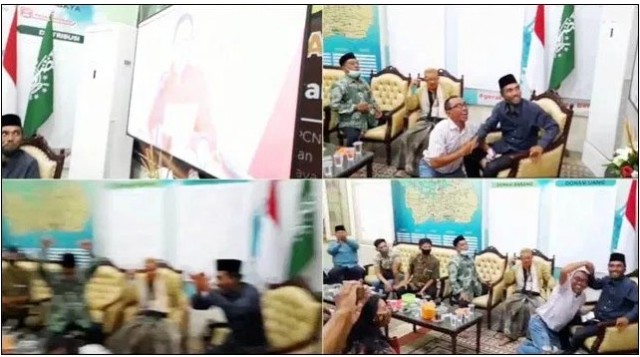 REKOMENDASI PDIP: Euforia pengurus PCNU Surabaya usai Eri Cahyadi menerima rekomendasi dari PDIP. | Foto: Capture Video