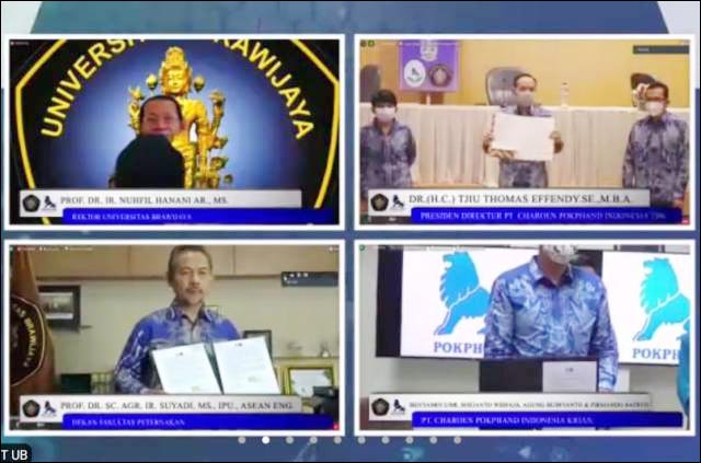 HIBAH: Peresmian hibah kandang ayam canggih dan pusat pelatihan wirausaha secara virtual. | Foto: Barometerjatim.com/IST