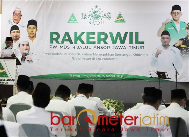 RAKERWIL RIJALUL ANSOR: Rapat Kerja Wilayah (Rakerwil) Rijalul Ansor Jatim di Trawas, Mojokerto. | Foto: Barometerjatim.com/ROY HS