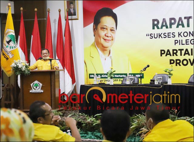 TARGET TAMBAH 4 KURSI: Sarmuji, Golkar target 17 kursi DPRD Jatim pada Pileg 2024. | Foto: Barometerjatim.com/ROY HS