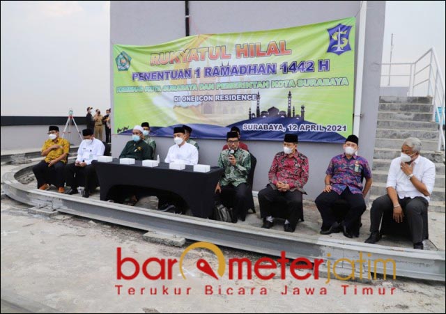 TERTINGGI DI SURABAYA: One Icon Residence kembali dipakai untuk rukyatul hilal. Kali ini menentukan 1 Syawal 1442 Hijriyah. | Foto: Barometerjatim.com/ROY