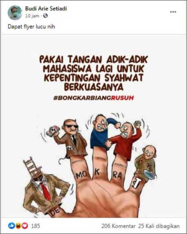 BIKIN MURKA DEMOKRAT: Inilah poster yang diunggah Wamendes Budi Arie Setiadi di akun Facebooknya. | Foto: IST