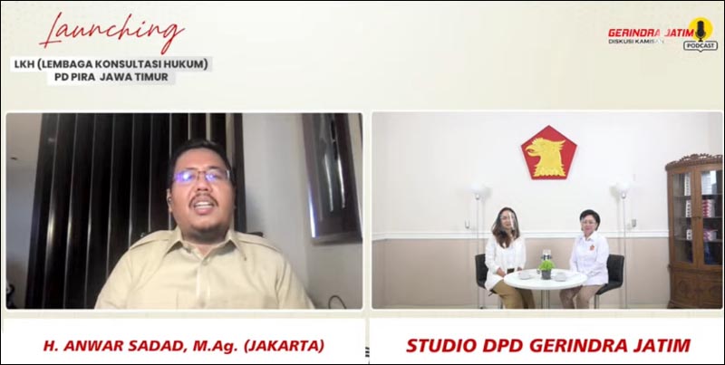 DISKUSI KAMISAN: Launching LKH PD Pira Jatim lewat Diskusi Kamisan DPD Partai Gerindra Jatim. | Foto: IST