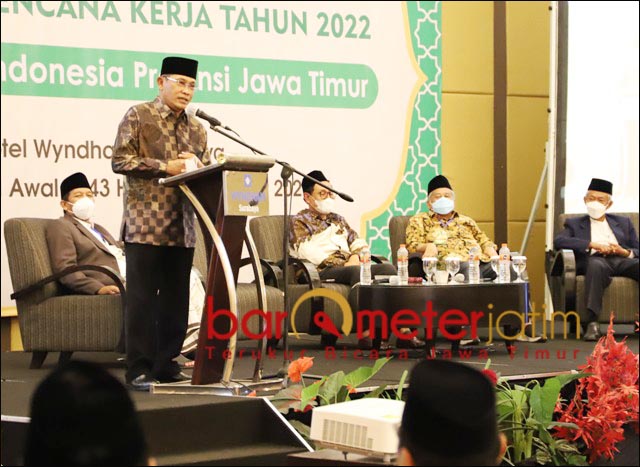 TERIMA KASIH MUI: Hudiono, MUI Jatim luar biasa dalam mendukung program-program Pemprov. | Foto: Barometerjatim.com/ROY HS