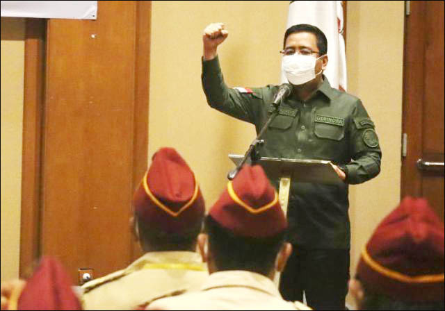 SOLID: Anwar Sadad, PPIR dan seluruh elemen Gerindra 100 persen solid dukung Prabowo nyapres 2024. | Foto: Barometerjatim.com/ROY HS