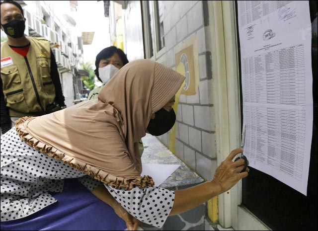 JANGAN SALAH SASARAN: Penempelan data penerima bansos di Balai RW agar tak salah sasaran. | Foto: Barometerjatim.com/IST
