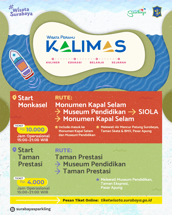 TAK PERLU KE LUAR NEGERI: Wisata Perahu Kalimas dibuka mulai pukul 15.00-21.00 WIB. | Foto: Humas Pemkot Surabaya