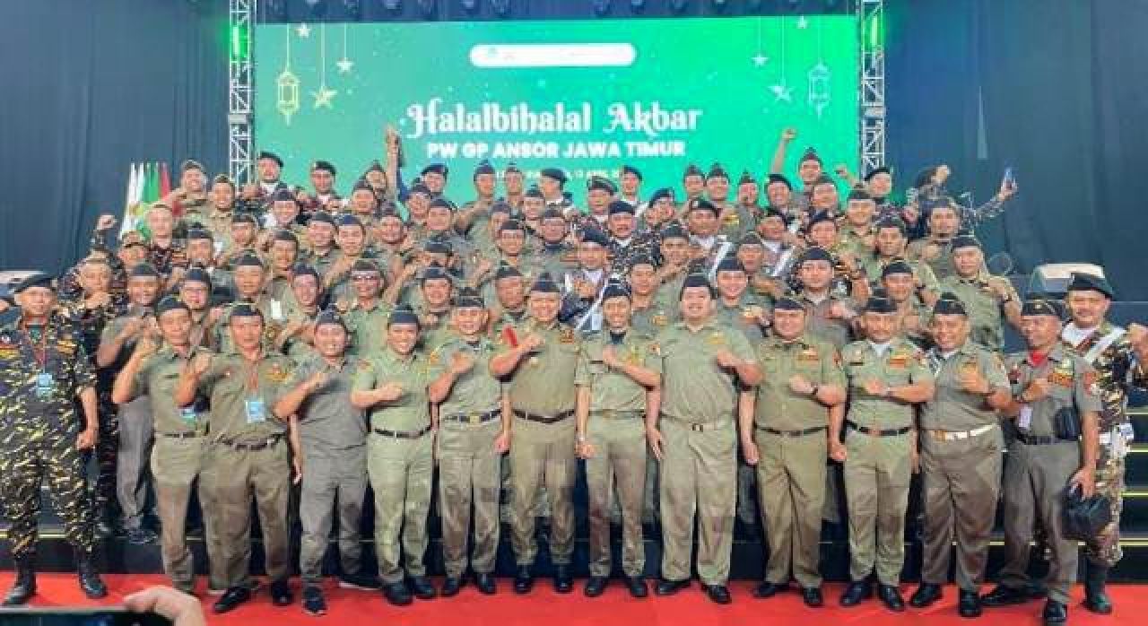 DILANTIK: Pengurus Banser Jatim masa khidmat 2024-2028 usai dilantik. | Foto: IST