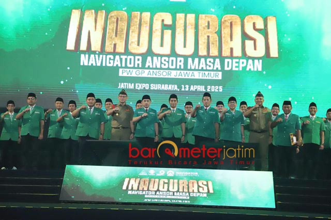 MERIAH: Pelantikan Ansor Jatim 2024-2028 digelar besar-besaran di Jatim Expo. | Foto: Barometerjatim.com/RQ