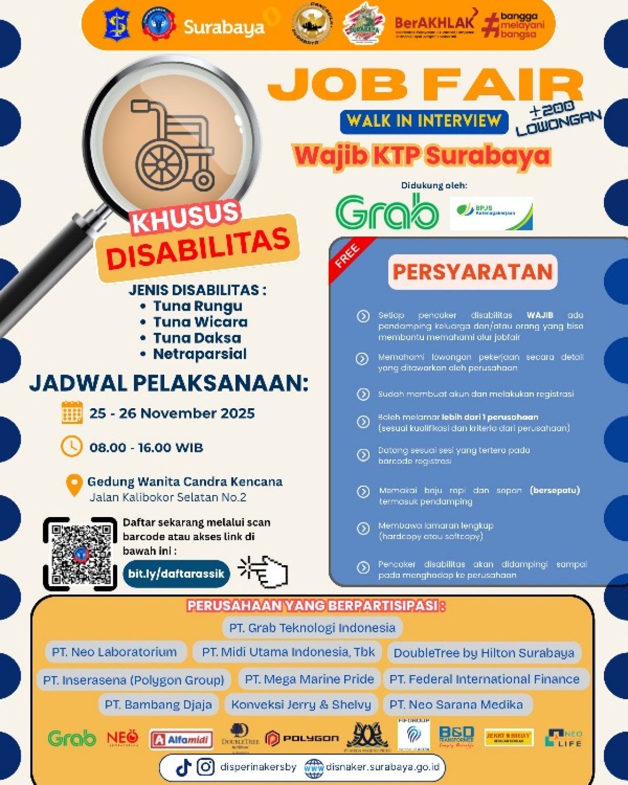 IKUTAN YUK: Job fair khusus bagi penyandang disabilitas ber-KTP Surabaya. | Foto: Humas Pemkot Surabaya