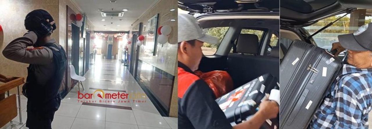 GELEDAH: KPK geledah ruangan Biro Kesra Pemprov Jatim (kiri) dan penggeledahan di kantor Disnak Jatim. | Foto: DOK