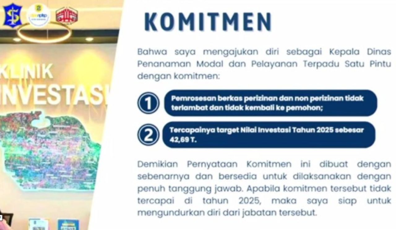 KOMITMEN: Jika terpilih menjadi Kepala DPM-PTSP, Lasidi siap mundur jika gagal capai terget. | Sumber: DPM-PTSP