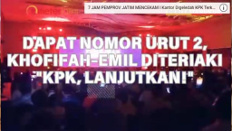 VIDEO: Dapat Nomor Urut 2, Khofifah-Emil Dardak Diteriaki: KPK, Lanjutkan!