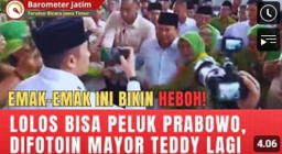 VIDEO: Emak-emak Ini Bikin Heboh! Lolos Bisa Peluk Prabowo, Difotoin Mayor Teddy Lagi
