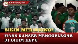 VIDEO: Bikin Merinding! Mars Banser Menggelegar di Jatim Expo