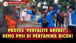 VIDEO: Protes 'Pertalite Brebet', Demo PMII di Pertamina Surabaya Ricuh!